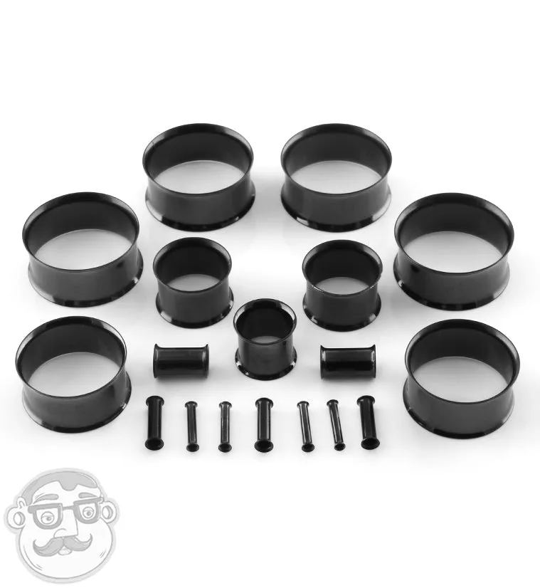 Black Stainless Steel Double Flare Tunnels