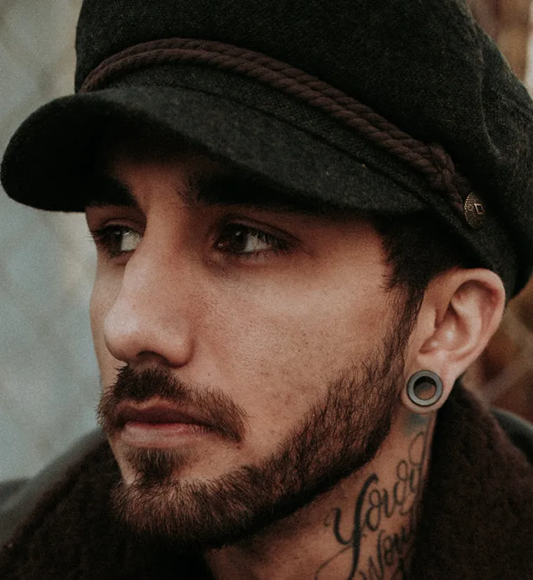 Black Stainless Steel Screw On Ear Tunnels