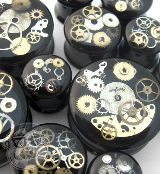Black Steel Steampunk Plugs