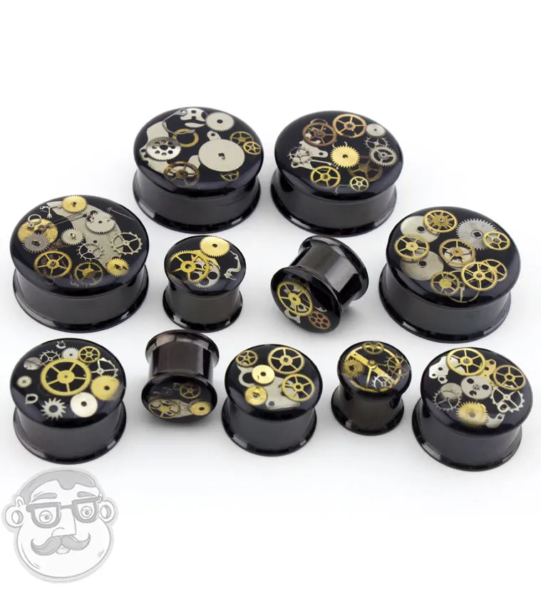 Black Steel Steampunk Plugs