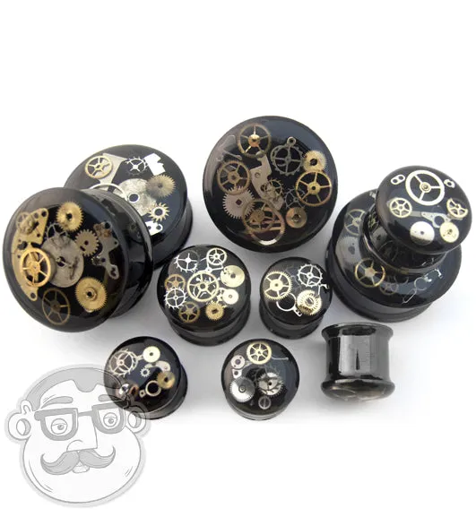 Black Steel Steampunk Plugs