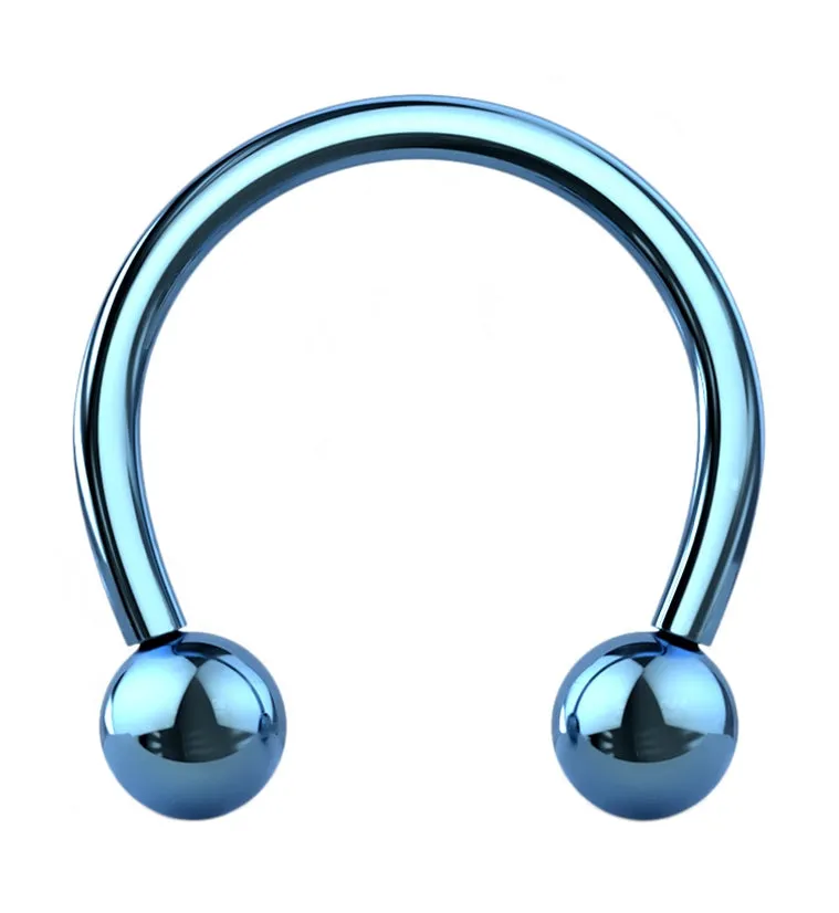 Blue PVD Titanium Circular Barbell