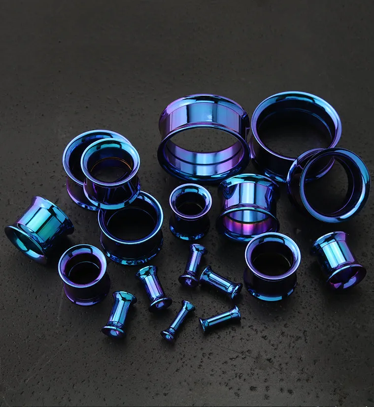 Blurple Anodized Stainless Steel Internally Threaded Tunnel Plugs