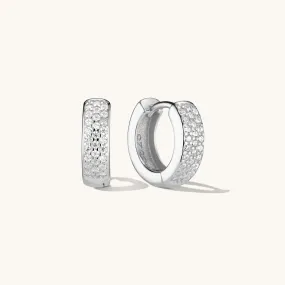 Bold Pave Huggies Silver