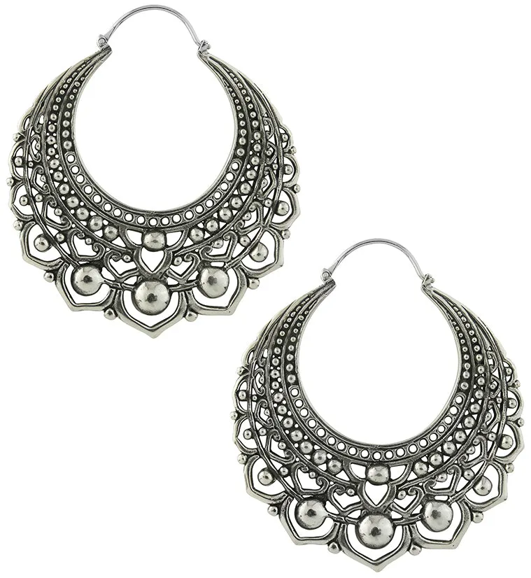 Botanic White Brass Earrings