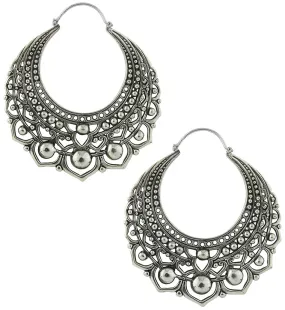 Botanic White Brass Earrings