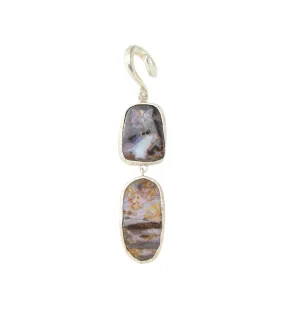 Boulder Opal Stone Brass Ear Weights Version 10 (Single Piece)