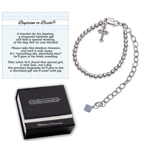 Boy's Baptism to Bride Sterling Silver Baptism Bracelet for Baby Boy