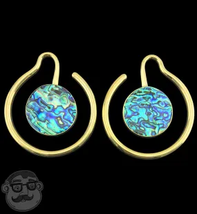 Brass Capa Single Abalone Shell Ear Weights