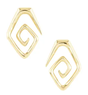 Brass Oval Spiral Ear Weights
