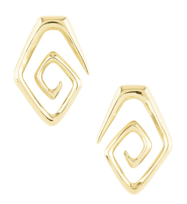 Brass Oval Spiral Ear Weights