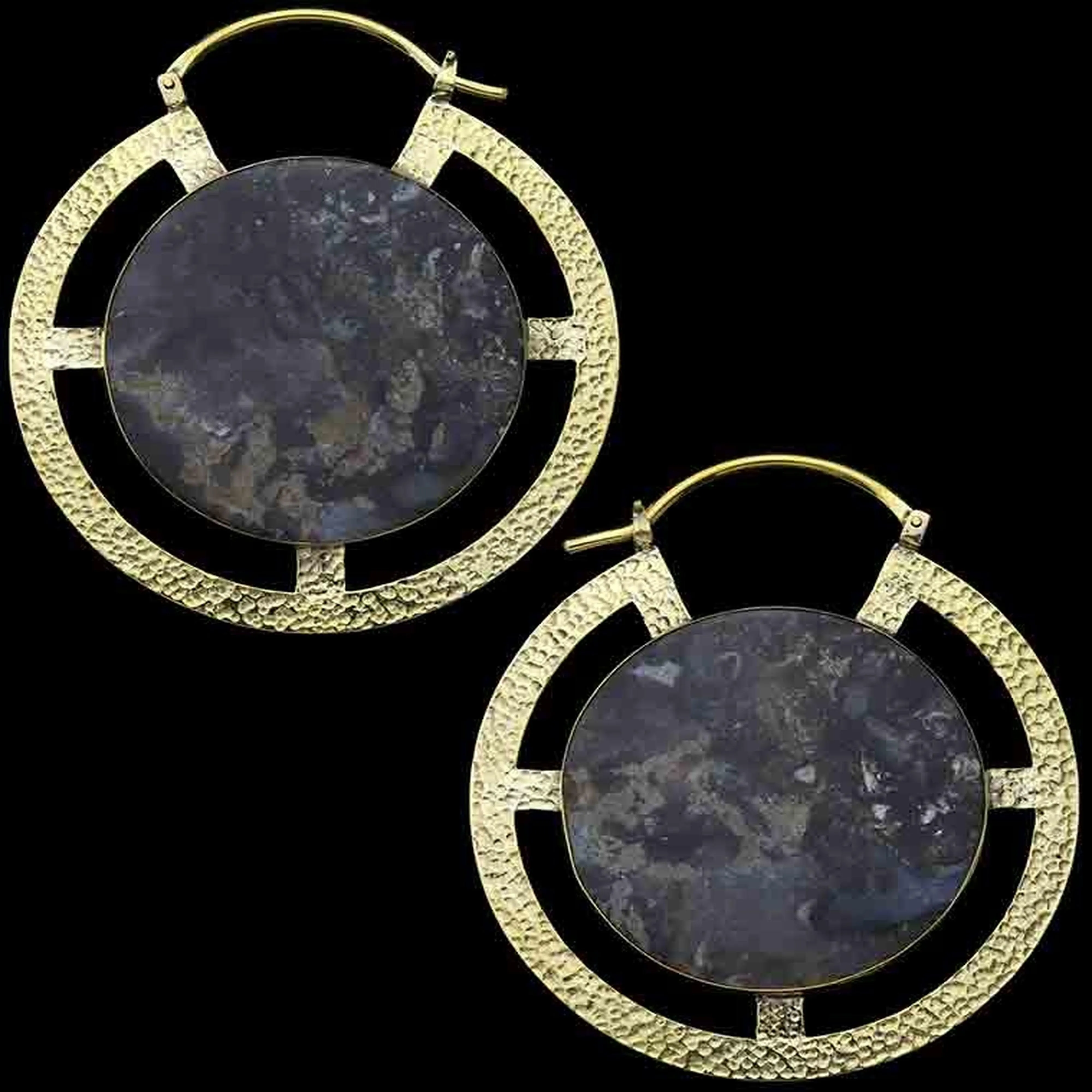Byzantine Pyrite Jasper Slice Ear Weights