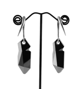 Charcoal Swarovski Flexure CZ White Brass Hangers