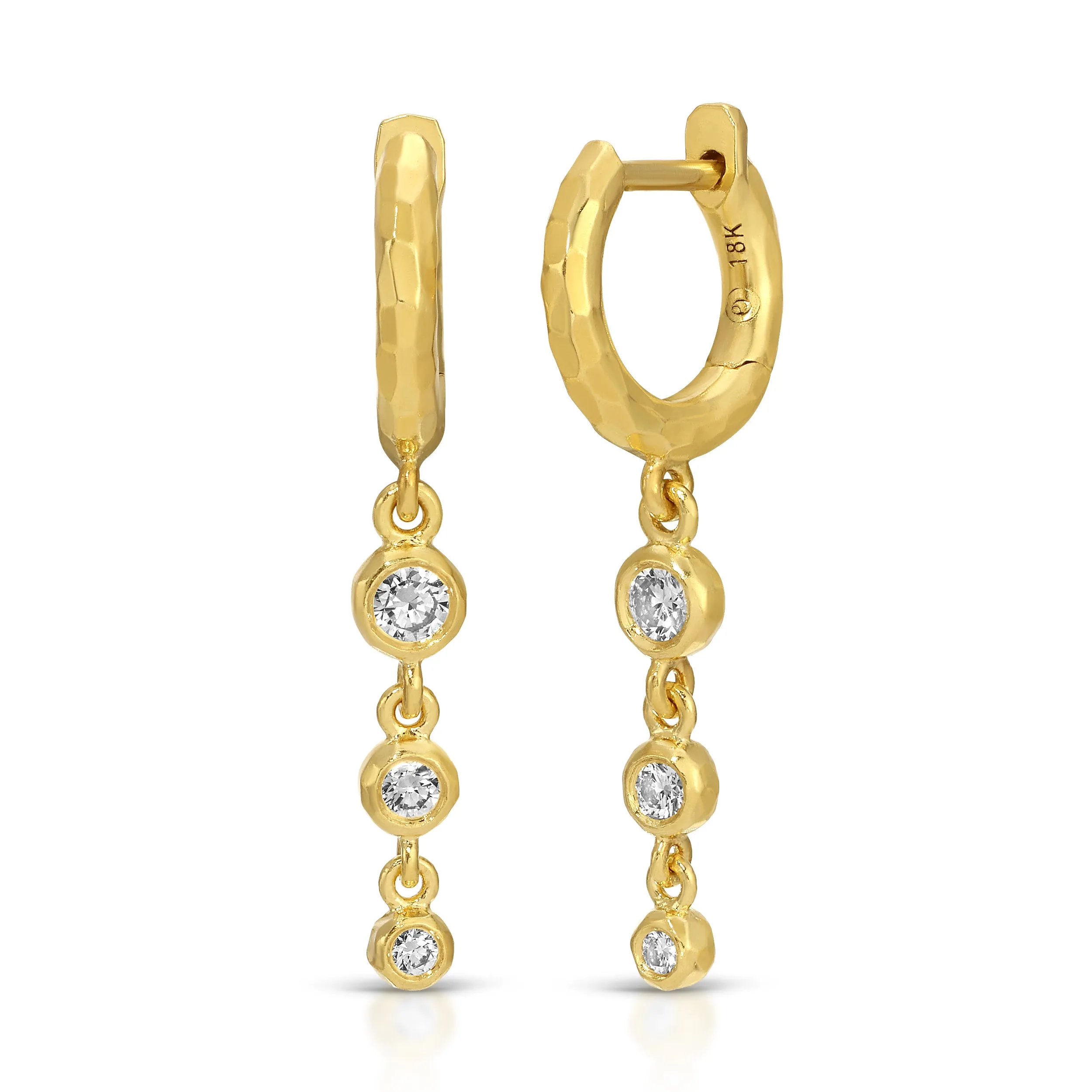 Charmed Micro Gabby Hoops Tiered Diamond Nesting Gem Drops Three