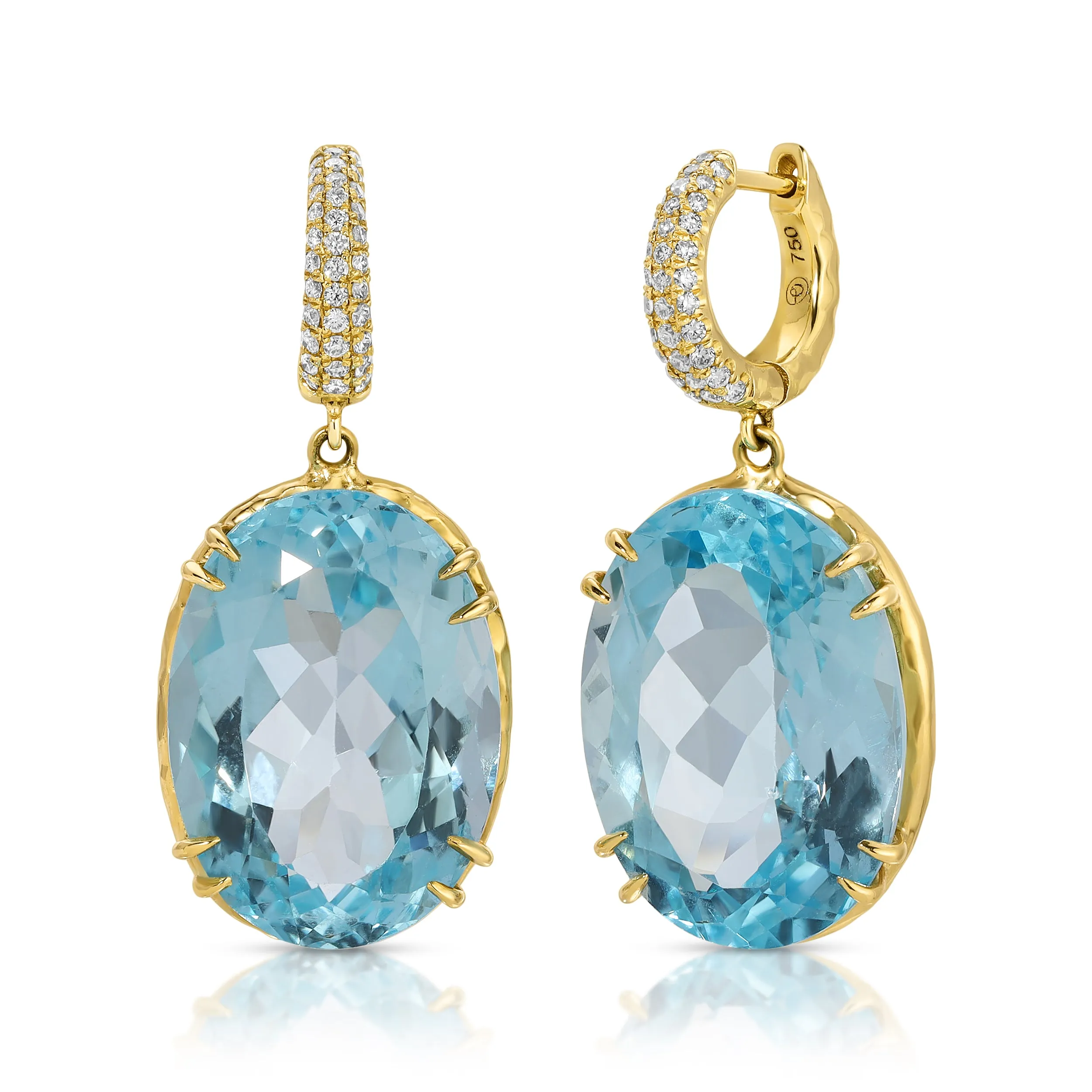 Charmed Pav?? Micro Yana Hoop with Blue Topaz