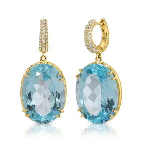 Charmed Pav?? Micro Yana Hoop with Blue Topaz