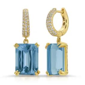 Charmed Pav?? Micro Yana Hoop with Sky Blue Topaz