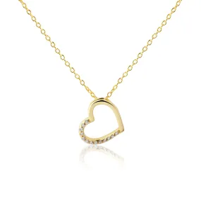Children's 14K Gold-Plated Floating Heart Necklace for Girls & Kids