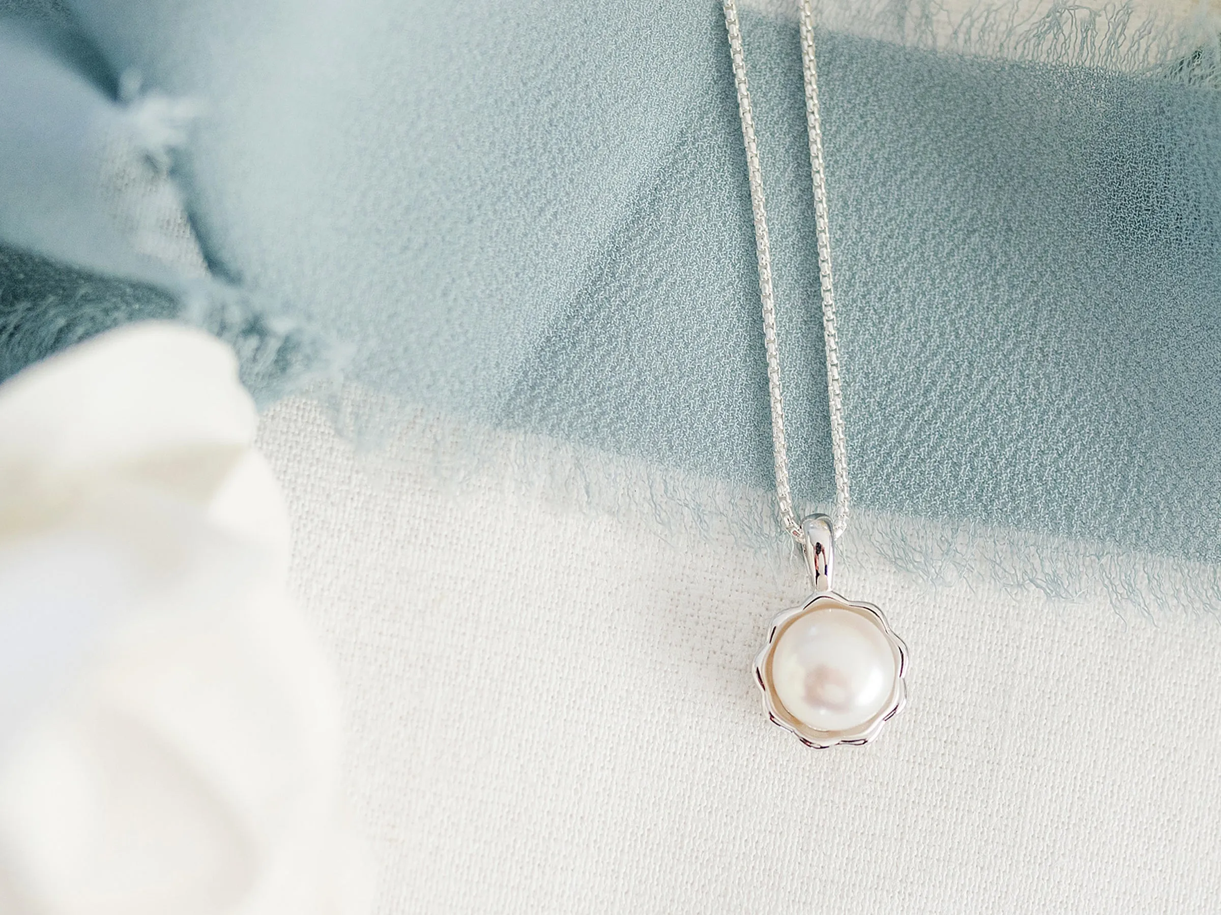 Children's Sterling Silver Freshwater Pearl Necklace for Girls & Kids