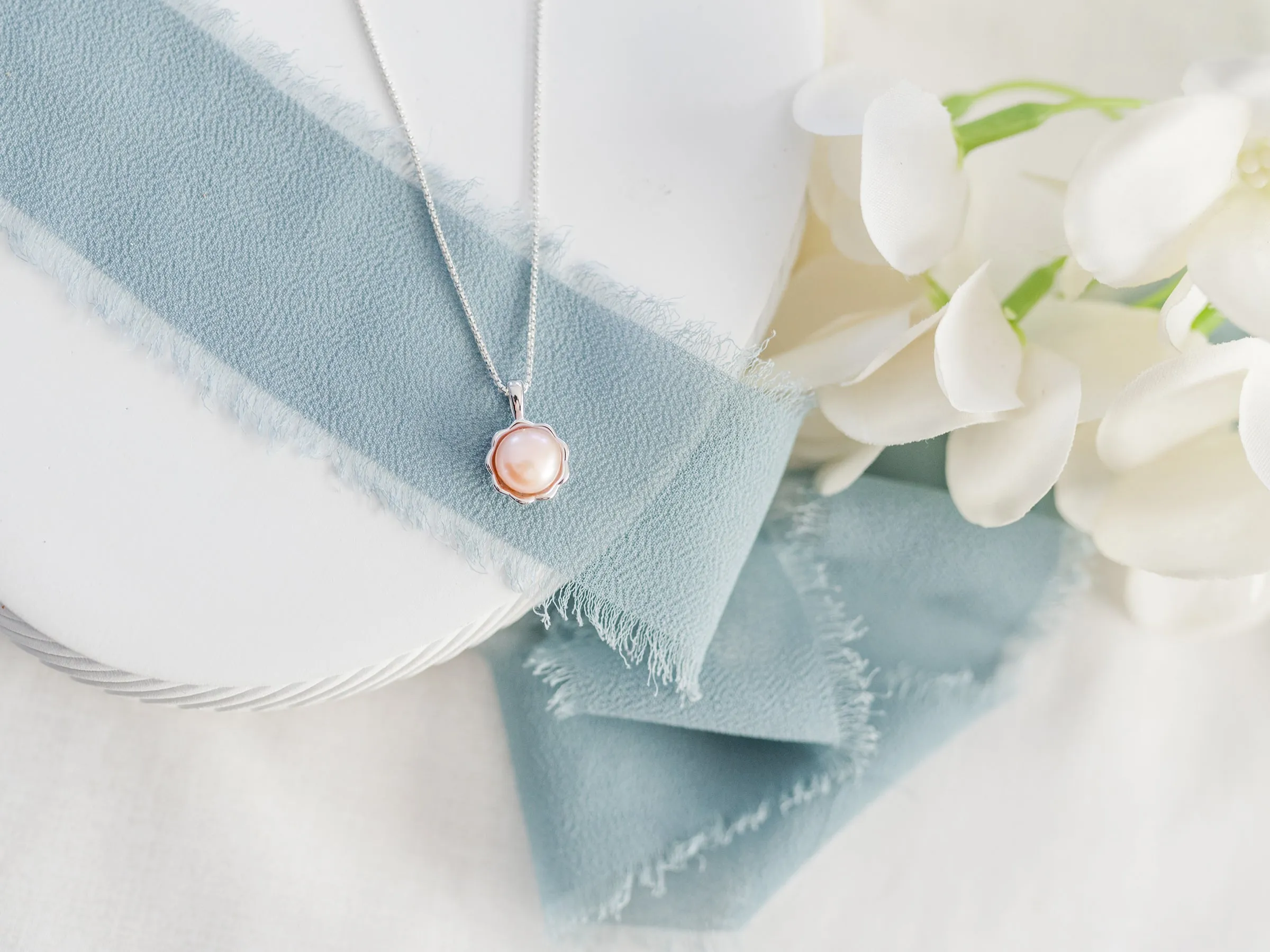 Children's Sterling Silver Pink Freshwater Pearl Necklace for Girls & Kids