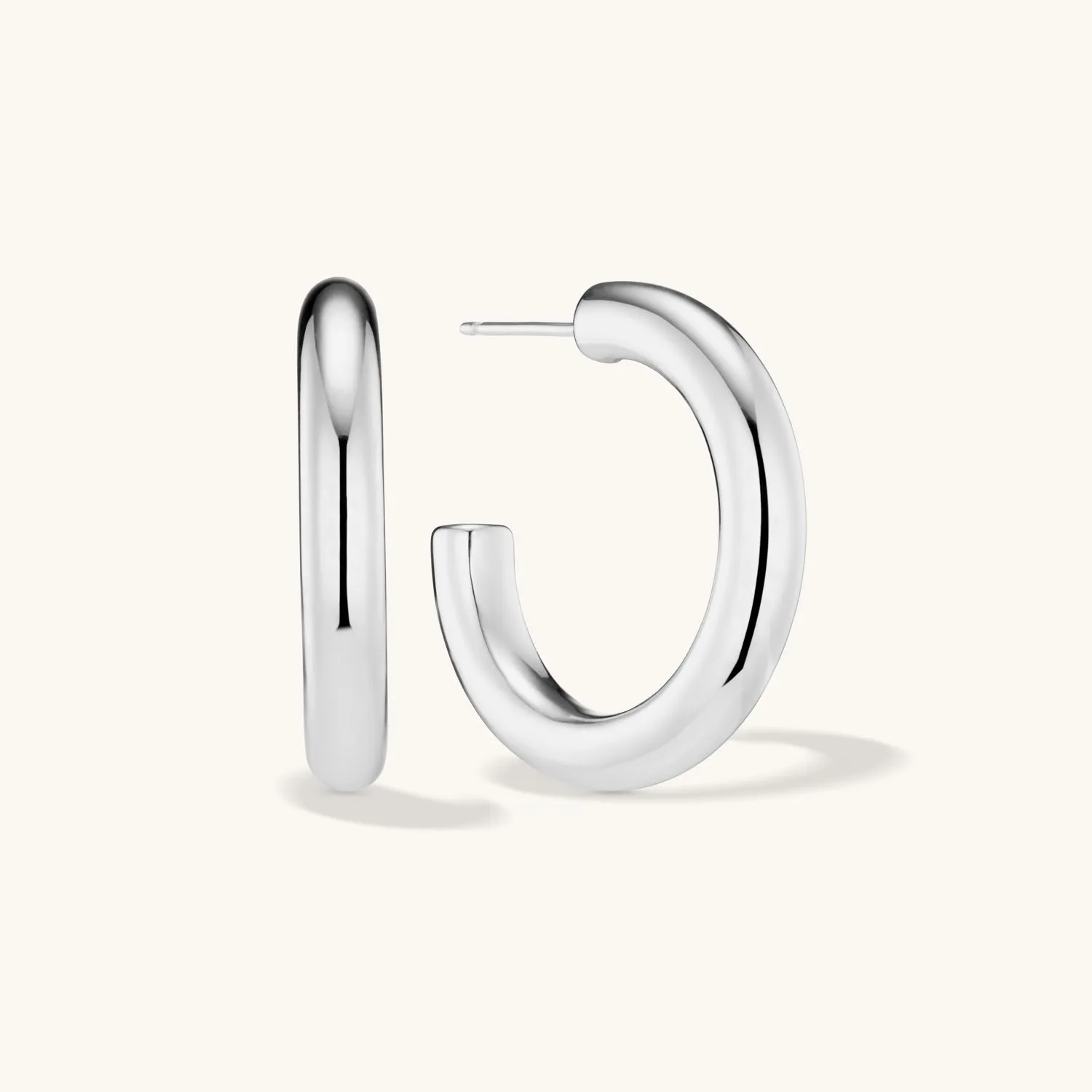 Classic Hoops in Silver