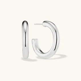 Classic Hoops in Silver