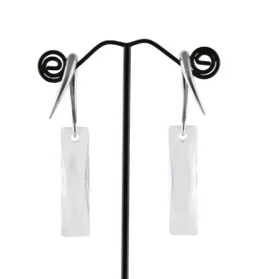 Clear Swarovski Tower CZ White Brass Hangers
