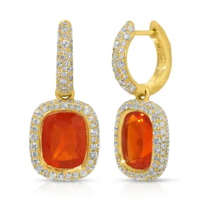 Cobblestone Hug Earring - Fire Opal