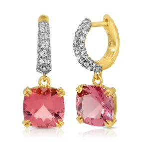 Cobblestone Micro Diamond Hoop with Morganite