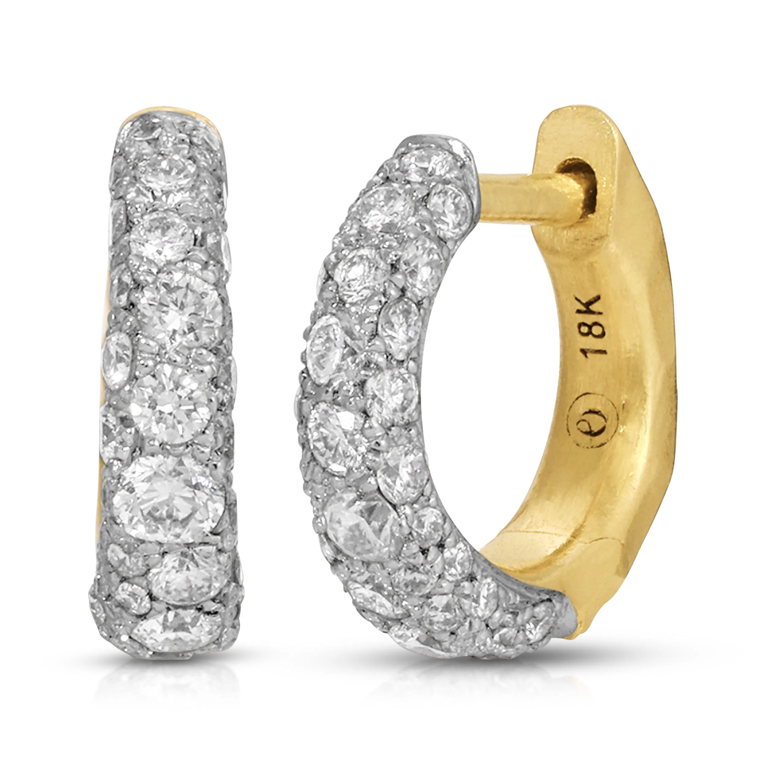 Cobblestone Micro Diamond Hoop
