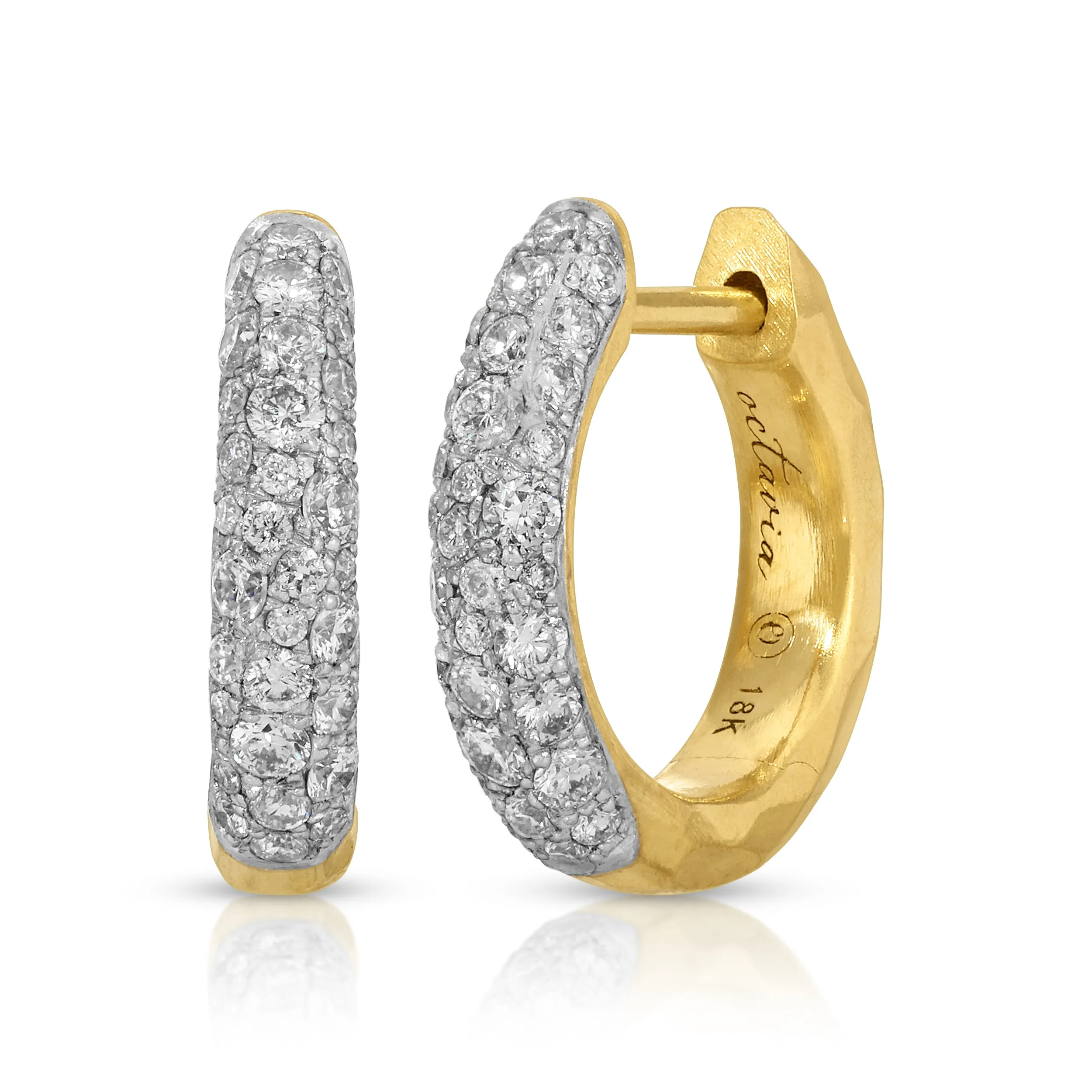 Cobblestone Petite Diamond Hoop