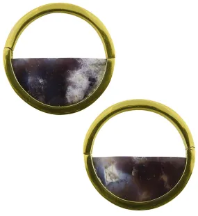 Colure Purple Chalcedony Stone Ear Weights