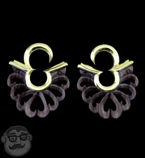 Conoid Wood & Brass Ear Weights