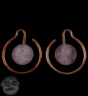 Copper Capa Rose Quartz Ear Weights