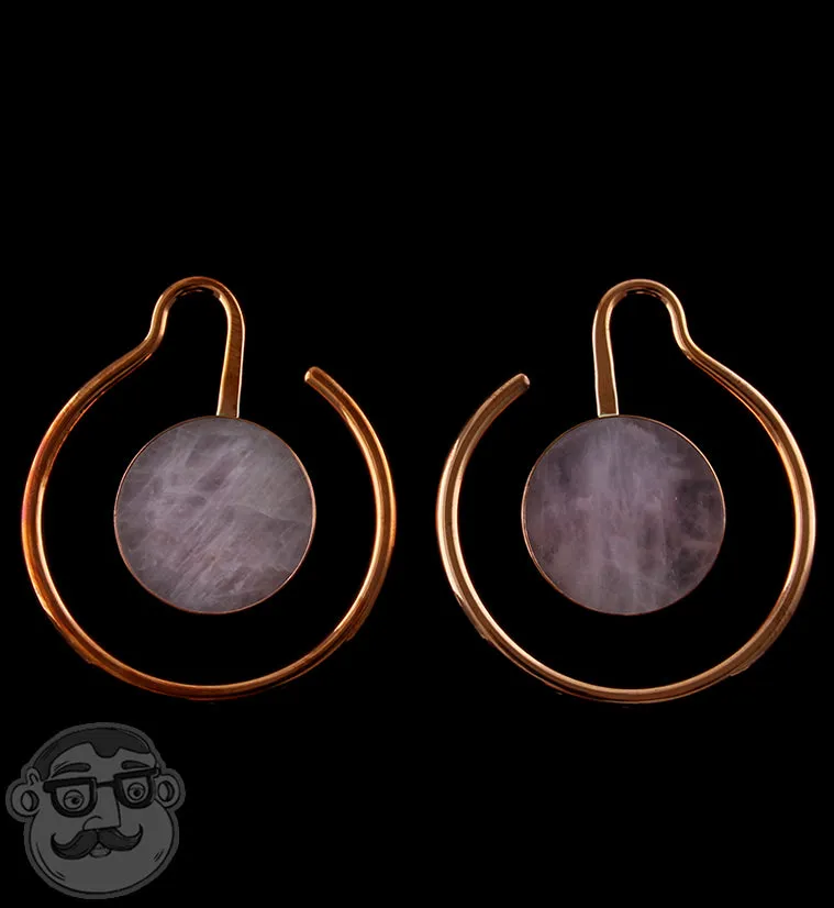 Copper Capa Rose Quartz Ear Weights