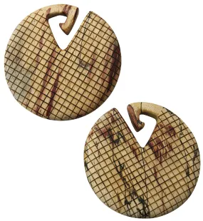 Crosshatch Tamarind Wooden Ear Weights