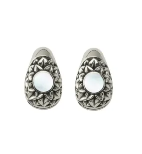 Crux MOP Keyhole White Brass Ear Weights