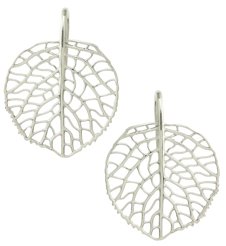 Crystal Anthurium Leaf White Brass Hangers