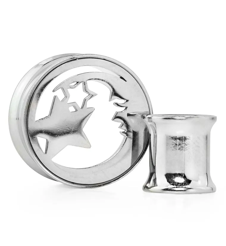 Day And Night Stainless Steel Double Flare Tunnel Plugs