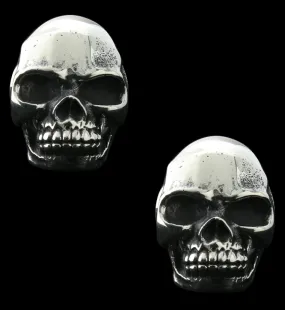 Deep Skull White Brass Ear Weights