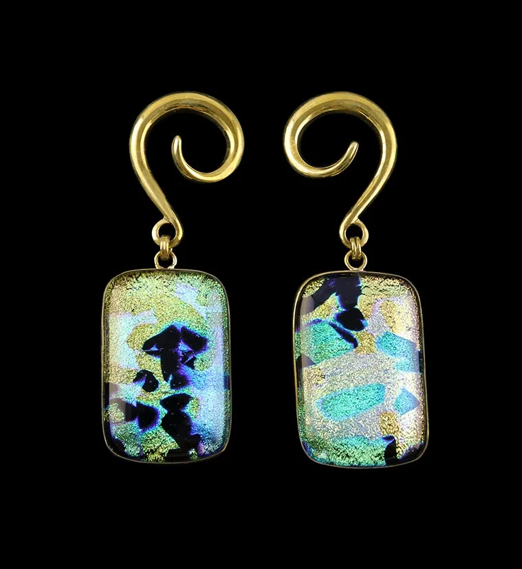 Dichroic Figure Glass Brass Ear Weights Version 2