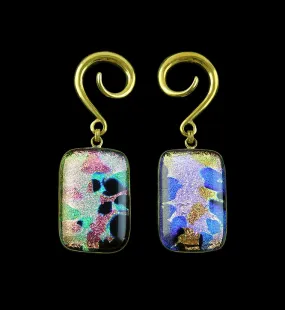 Dichroic Figure Glass Brass Ear Weights Version 3