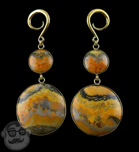 Double Bumblebee Jasper Stone Ear Weights Version 1