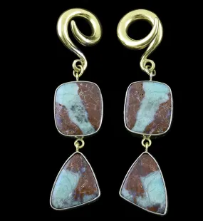 Double Chrysoprase Stone Ear Weights Version 8