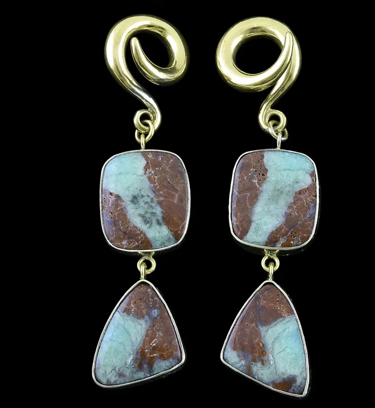 Double Chrysoprase Stone Ear Weights Version 8