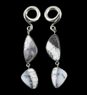 Double Dendritic Opal Stone Ear Weights Version 6