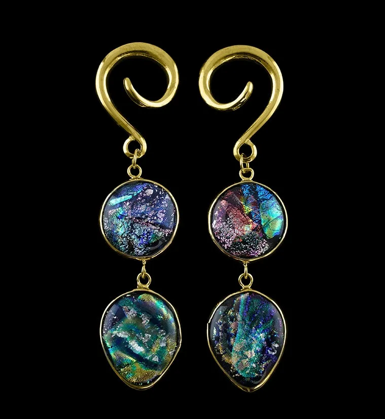 Double Galaxy Glass Hanging Ear Weights