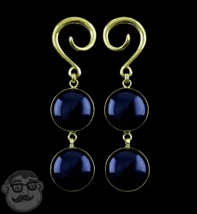 Double Obsidian Stone Hanging Ear Weights