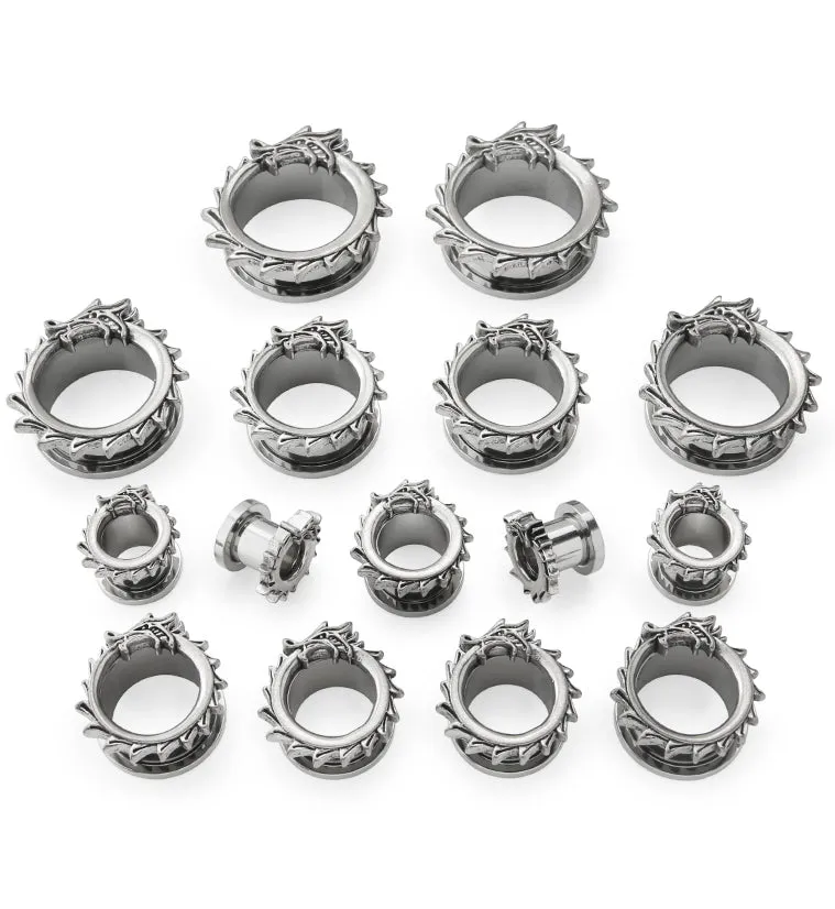 Dragon Wrap Stainless Steel Tunnel Plugs