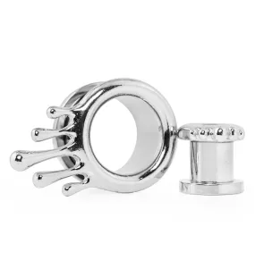 Dripping Stainless Steel Screw Back Tunnel Plugs